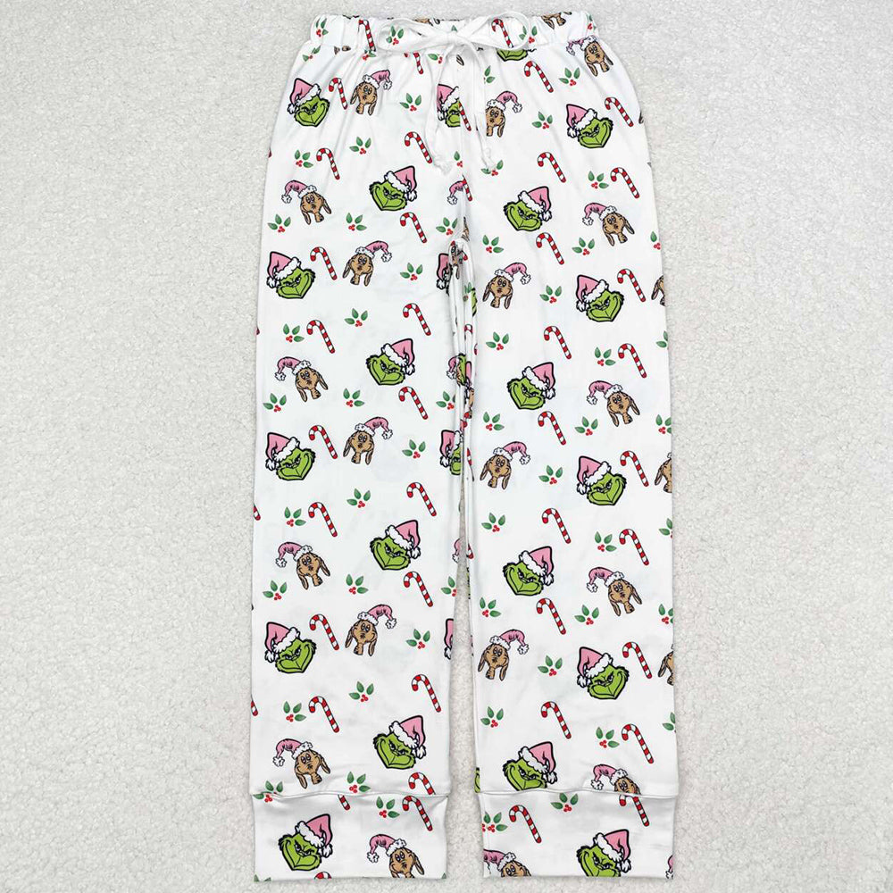 Adult Women Pants Christmas Green Bottom Pants Pajamas P0536