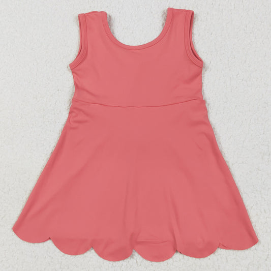 Baby Girls Dress Coral Sleeveless Yoga Active Knee Length Dresses GSD2350 5.27