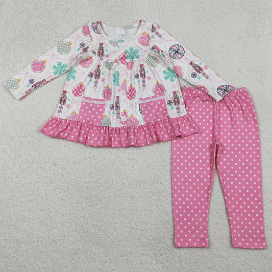 Baby Girls Clothes Soldiers Bows Checked Button Pockets Tunic Leggings Christmas Clothes Sets GLP2932 11.1