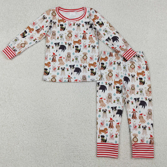 Baby Girls Pajamas Hats Dogs Holly Top Pants Christmas Pajamas Sets GLP2193 11.1