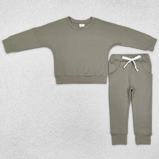 Baby Boys Clothes Olive Cotton Shirts Pants Sports Clothes Sets BLP1054