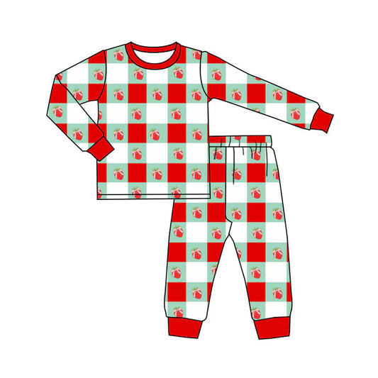 Preorder(moq 5) Baby Boys Bows Strawberry Top Pants Valentine Pajamas Sets 10.15