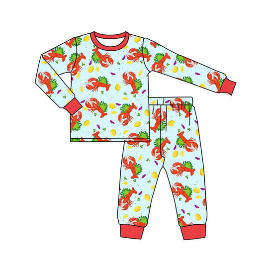 Preorder(moq 5) Baby Boys Crayfishes Top Pants Mardigras Pajamas Sets 10.15