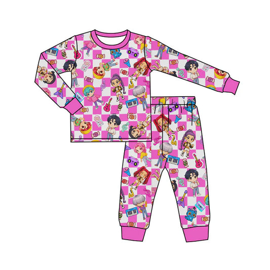Preorder(moq 5) Baby Girls Cartoon Girls Music Top Pants Pajamas Sets 10.11