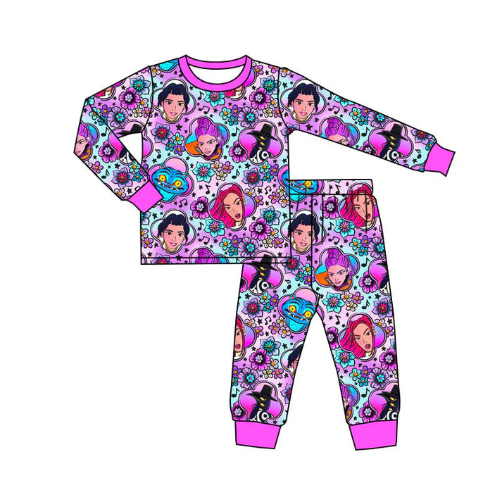 Preorder(moq 5) Baby Girls Cartoon Girls Flowers Top Pants Pajamas Sets 10.11