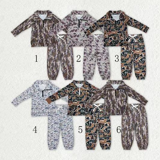 Sibling Baby Boys Camo Zipper Pullover Top Pockets Jogger Pants Southern Clothes Sets 11.5