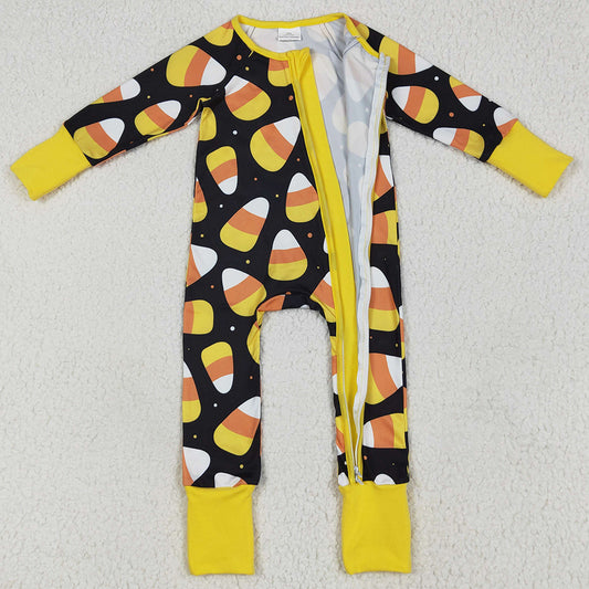 Baby Boys Rompers Halloween Candy Plaid Zipper Footie Rompers LR2198 6.9