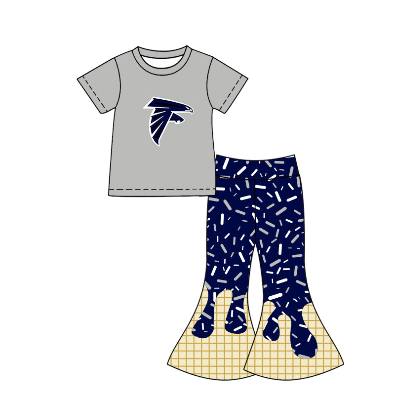 Preorder (moq 5) Baby Girls Clothes Short Sleeve Tops Bell Pants Sets
