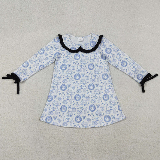 Baby Girls Dress Snowmen Holly Christmas Collar Knee Length Dresses GLD1346 11.1