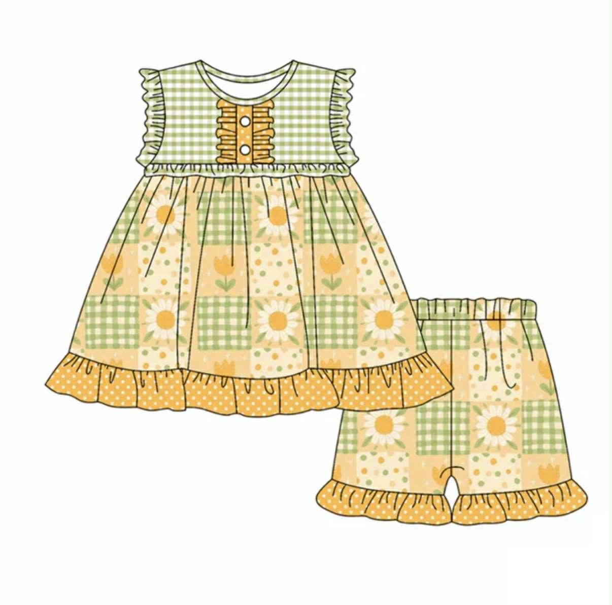 Preorder (moq 5)Baby Girls Clothes FLower Short Sleeve Outfits