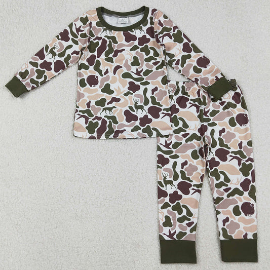 Baby Boys Pajamas Deer Ducks Dogs Camo Top Pants Western Pajamas Sets BLP1234 9.13