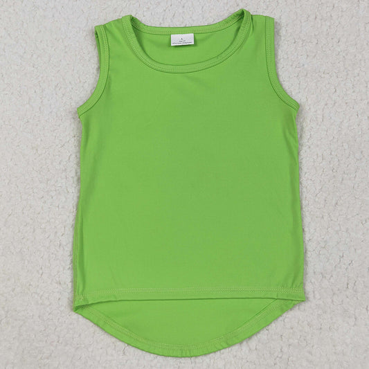 Baby Girls Clothes Top Green Sleeveless Vests Tops GT0985 5.26