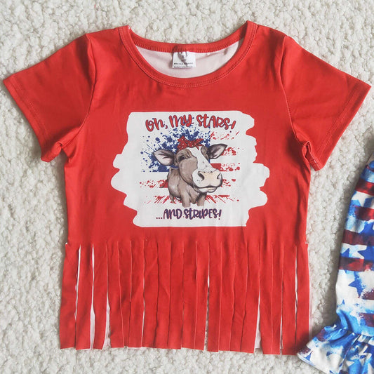 Fashion Baby Girls Clothes Boutique Kids Clothes Summer July 4th Girls Outfits C15-2 3.25