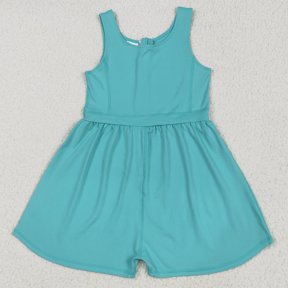 Sibling Baby Girls Jumpsuits Colorful Sleeveless Yoga Jumpsuits 5.28