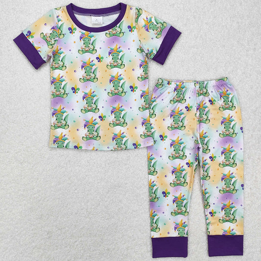 Baby Boys Pajamas Mardi Gras Crocodile Shirt Pants Pajamas Clothes Sets BSPO0547