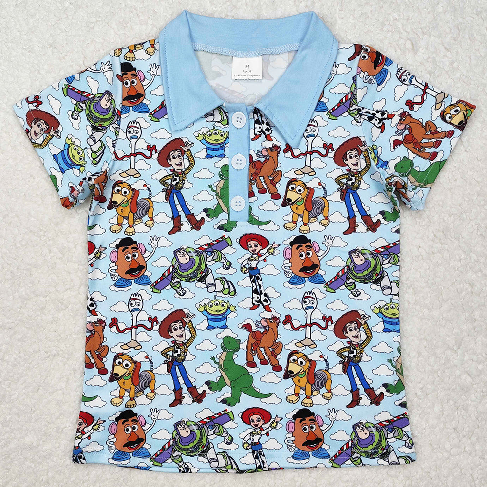 Baby Boys T-shirts Dogs Cartoon Short Sleeve Tee Shirts Tops BT1158