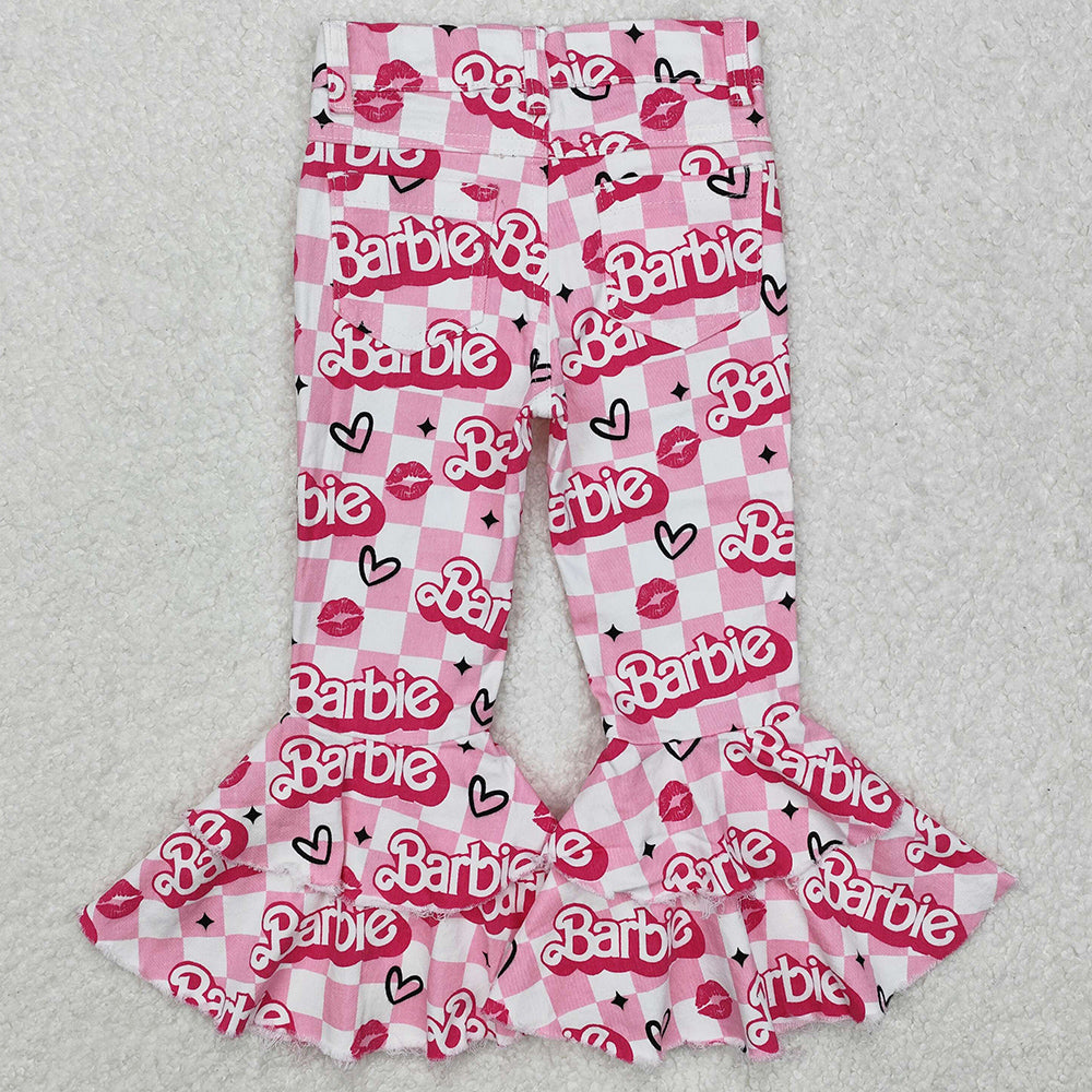 Baby Girls Jeans Pants Denim Bell Flare Pants P0294