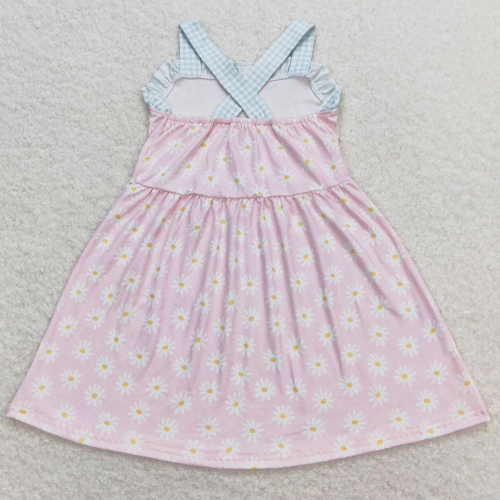 Baby Girls Dress Pink Daisy Ruffle Knee Legnth Dresses GSD0910