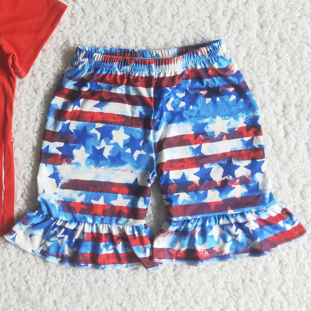 Fashion Baby Girls Clothes Boutique Kids Clothes Summer July 4th Girls Outfits C15-2 3.25