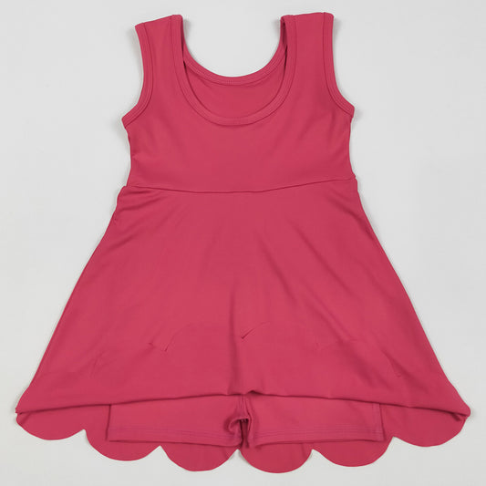 Baby Girls Dress Hot Pink Sleeveless Yoga Active Knee Length Dresses GSD2352 5.27