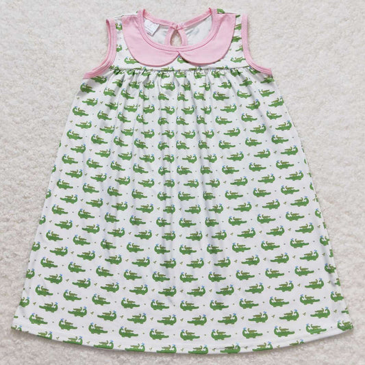 Baby Girls Dress Green Crocodile Sleeveless Knee Length Dresses GSD0840