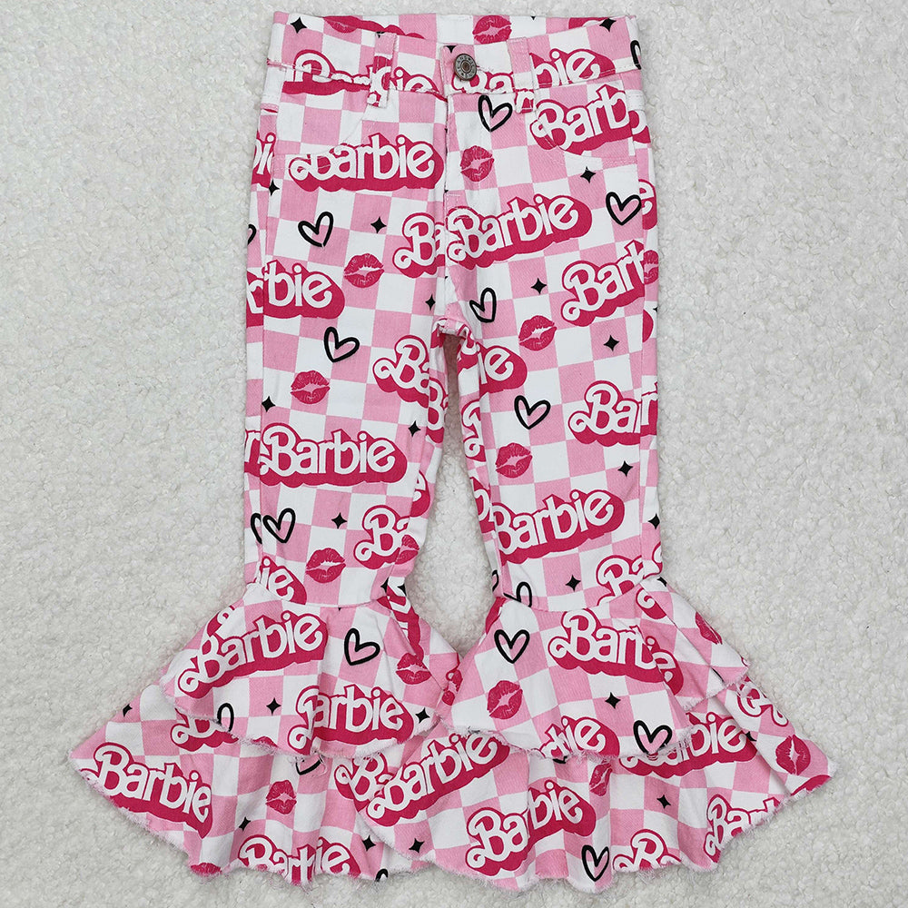 Baby Girls Jeans Pants Denim Bell Flare Pants P0294
