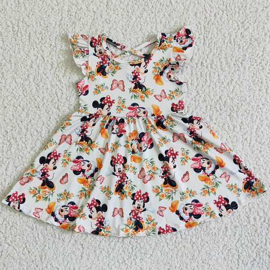 Boutique Girls Dress Cartoon Baby Girls Twirl Dress Wholesale GSD0048