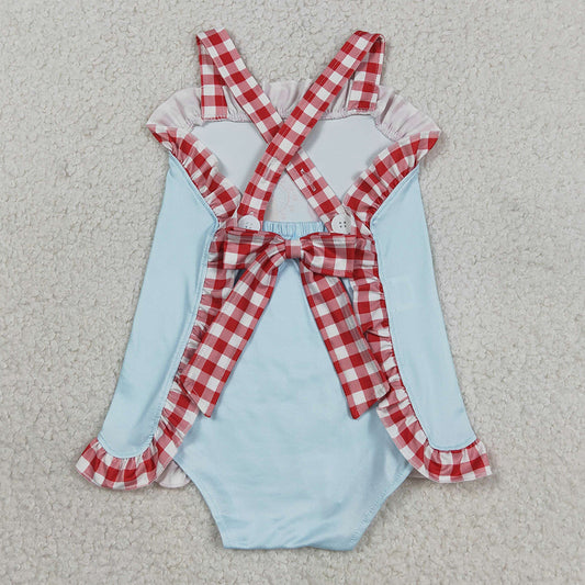 Baby Girls Rompers Strap Park Back Bows Ruffle Rompers SR3055