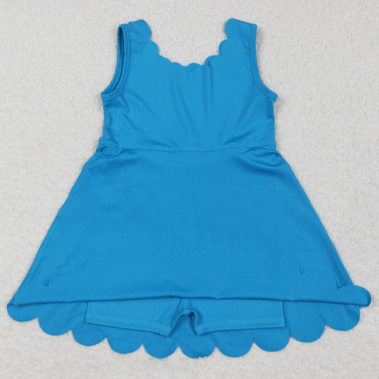 Baby Girls Dress Blue Sleeveless Yoga Knee Length Dresses GSD2375 6.5