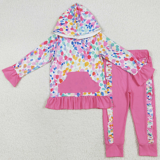 Baby Girls Clothes Long Sleeves Colorful Tie Dye Hoodies Pockets Pants Sets GLP2151 7.9