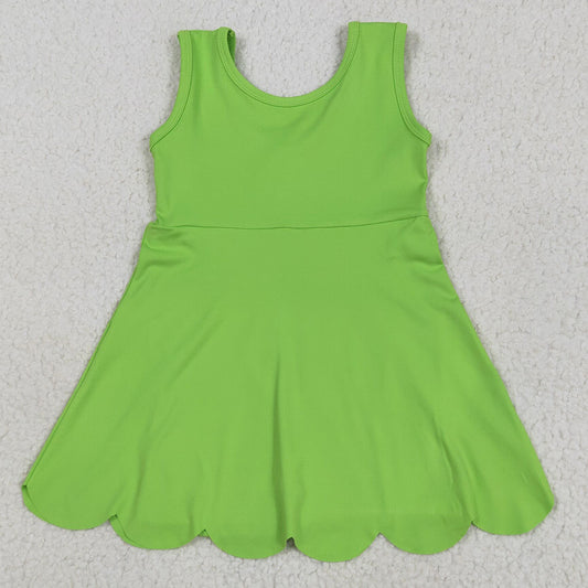 Baby Girls Dress Green Scallop Yoga Active Knee Length Dresses GSD2351 6.5