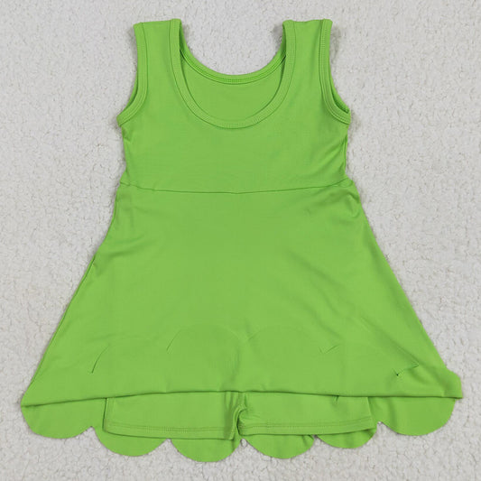 Baby Girls Dress Green Scallop Yoga Active Knee Length Dresses GSD2351 6.5