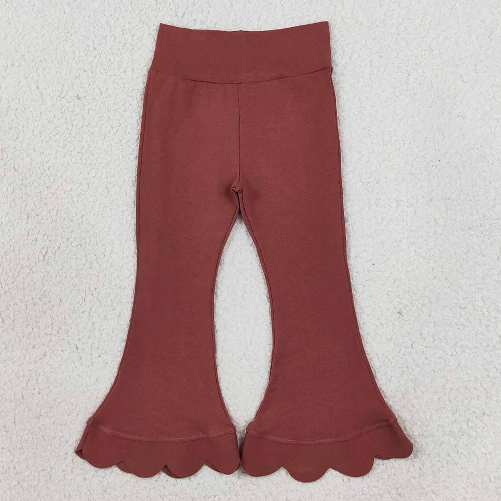 Baby Girls Brown Scallop Flare Pants Bottom P1085