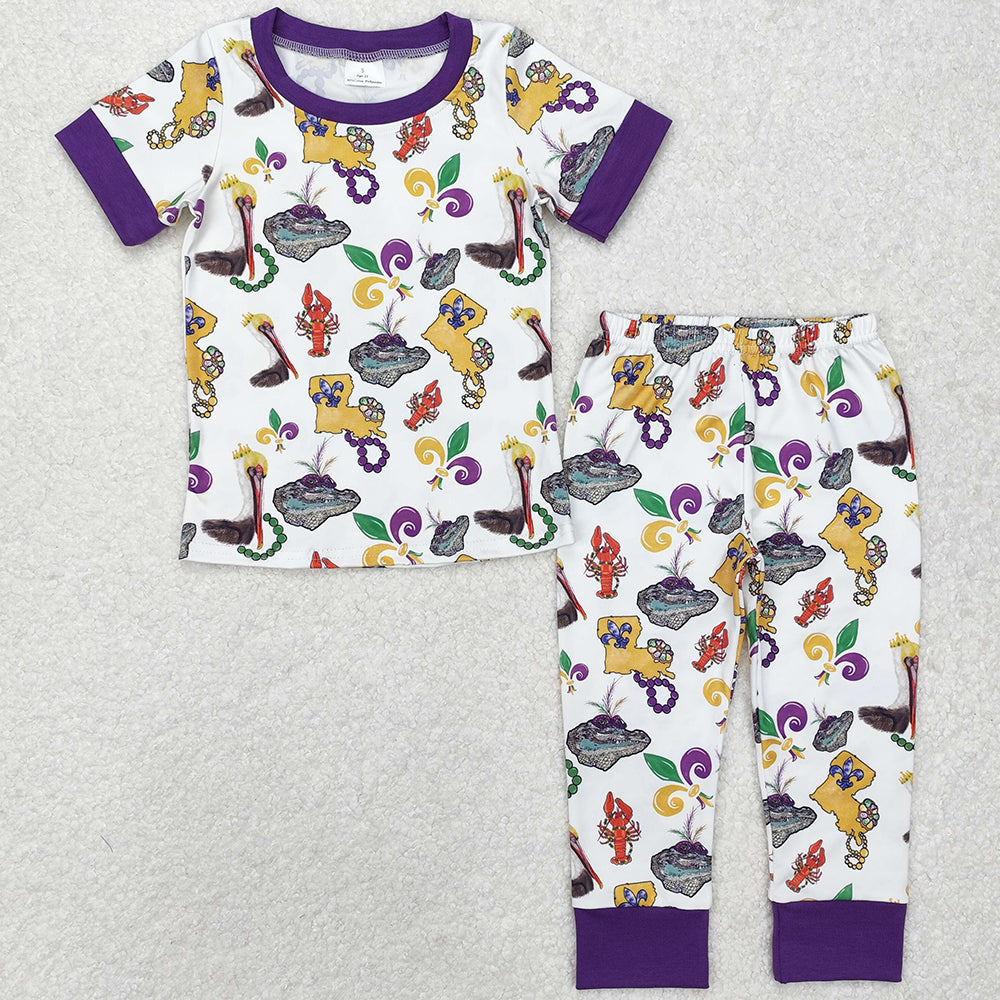 Baby Boys Pajamas Mardi Gras Bird Shirt Pants Pajamas Clothes Sets BSPO0546