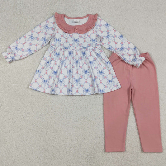 Baby Girls Clothes Bows Flowers Checked Tunic Leggings Pant Clothes Sets GLP2774 10.2