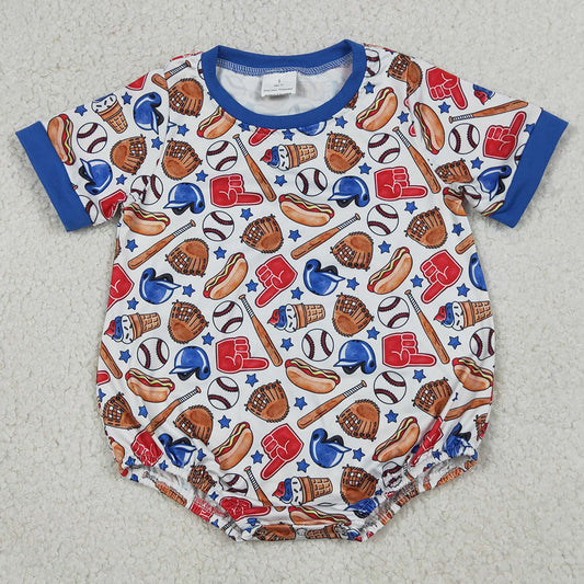 Baby Boys Rompers Short Sleeve Baseballs Stars Rompers SR4030