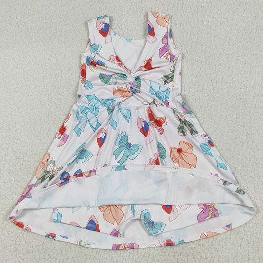 Baby Girls Dress Colorful Hero Bows Athletic Active Wear Knee Length Dresses GSD2049 6.6