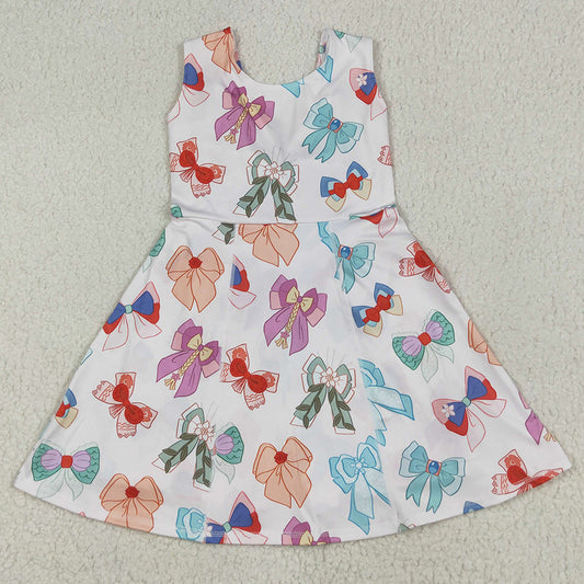 Baby Girls Dress Colorful Hero Bows Athletic Active Wear Knee Length Dresses GSD2049 6.6