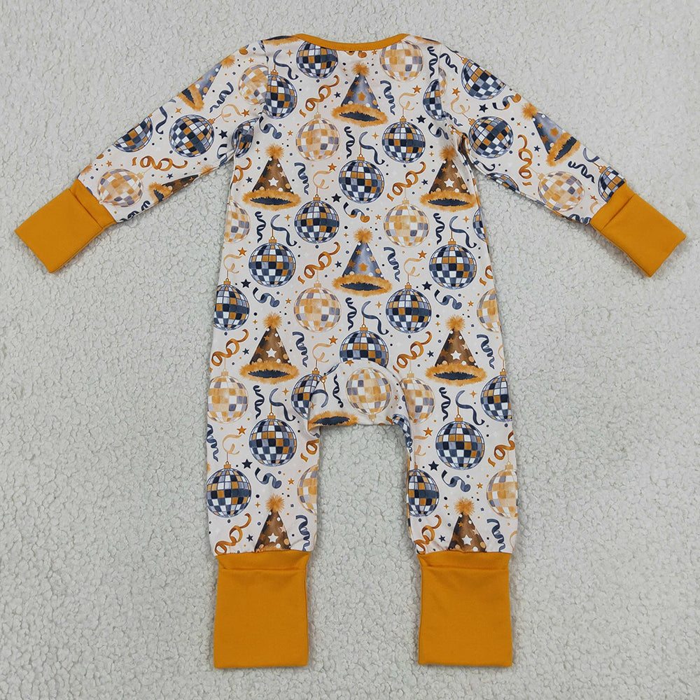 Baby Boys Rompers Stars Lights Happy New Year Two Way Zip Convertible Rompers LR3212