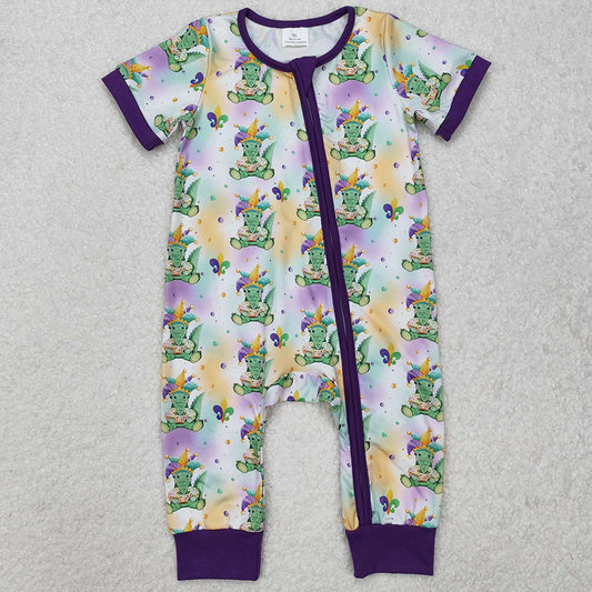 Baby Infant Boys Rompers Mardi Gras Crocodile Zip Rompers SR2398