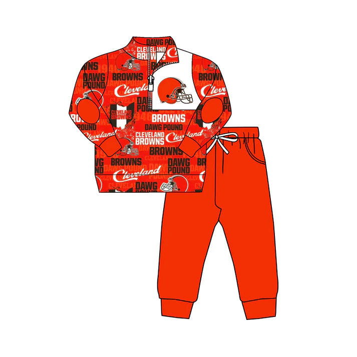 preorder(moq 5) orange B pullover pants boys team outfits 8.28