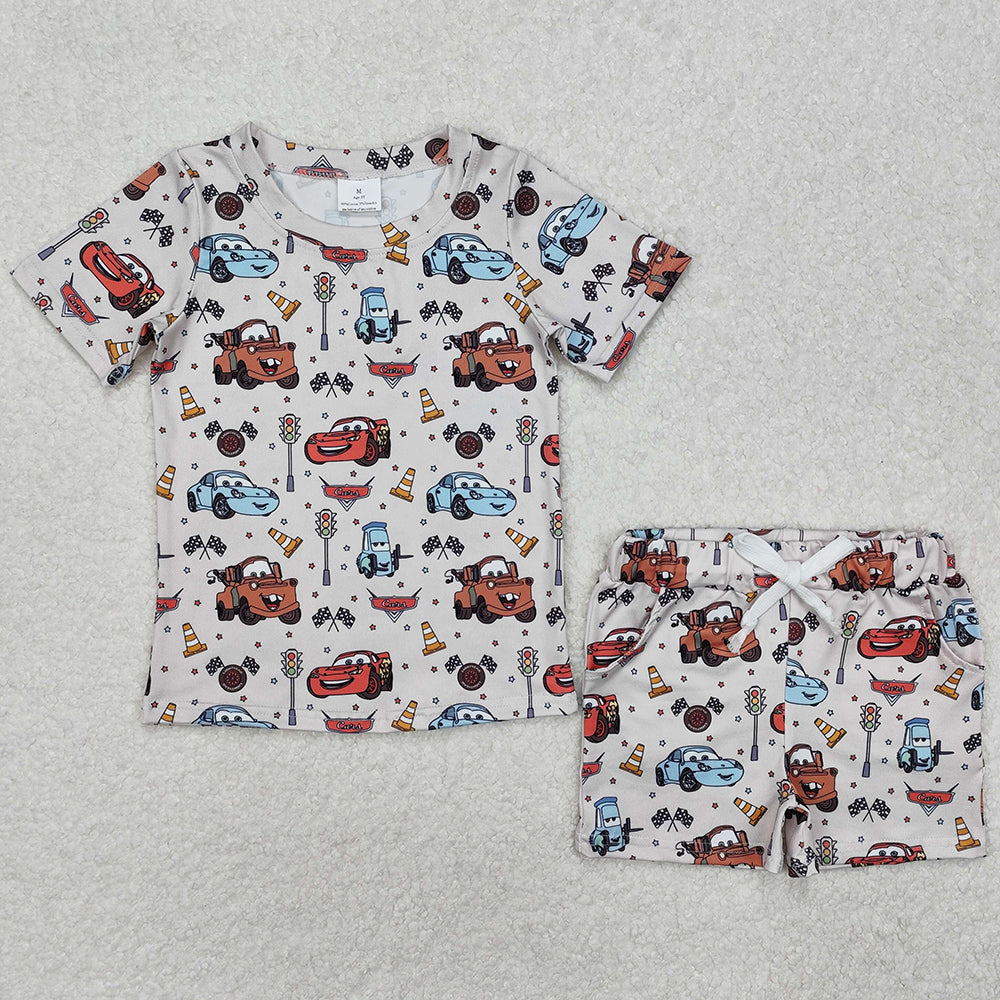 Baby Boys Clothes Car Short Sleeve Shirt Shorts Pajamas Sets BSSO1233