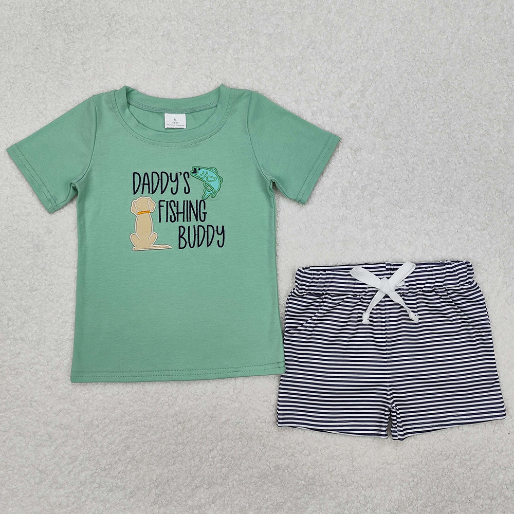 Baby Boys Clothes Daddy's Fishing Buddy Tops Shorts Sibling Clothes Sets BSSO1147 GSSO1673