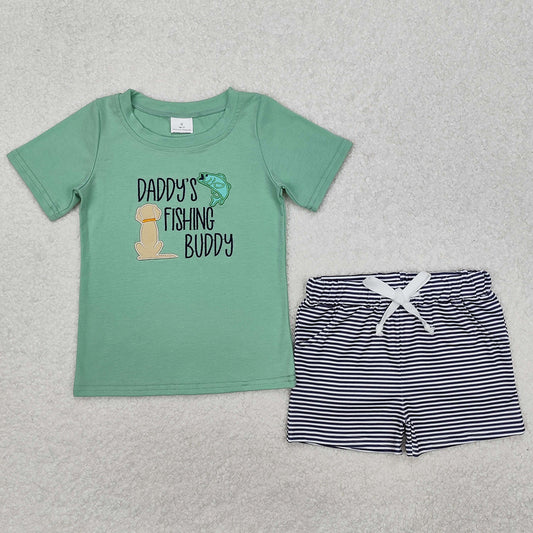 Baby Girls Clothes Daddy's Fishing Buddy Tops Shorts Clothes Sets BSSO1147 GSSO1673