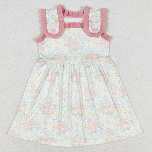 Baby Girls Dress Butterfly Flowers Ruffles Knee Length Dresses GSD1119