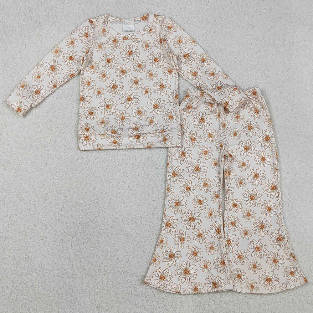 Baby Girls Clothes Daisy Flowers Top Bell Bottom Pants Clothes Sets GLP2877 11.18