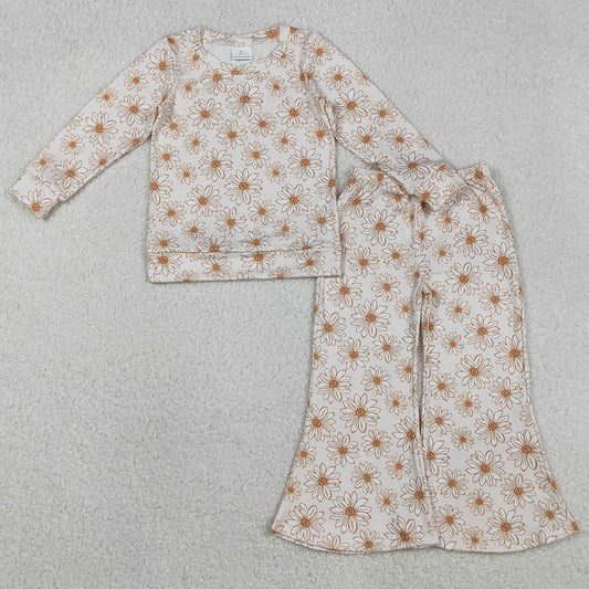 Baby Girls Clothes Daisy Flowers Top Bell Bottom Pants Clothes Sets GLP2877 11.18