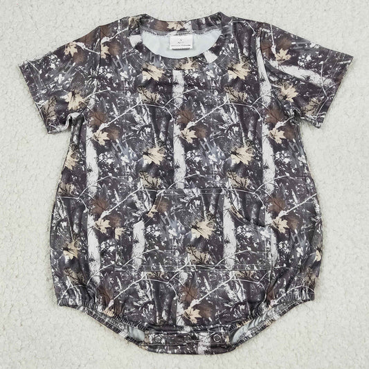 Baby Boys Rompers Short Sleeve Southern Leaves Camo Pockets Rompers SR4059