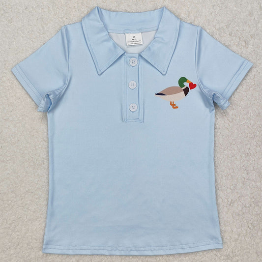 Baby Boys T-shirts Duck Heart Short Sleeve Pullovers Tops BT1106