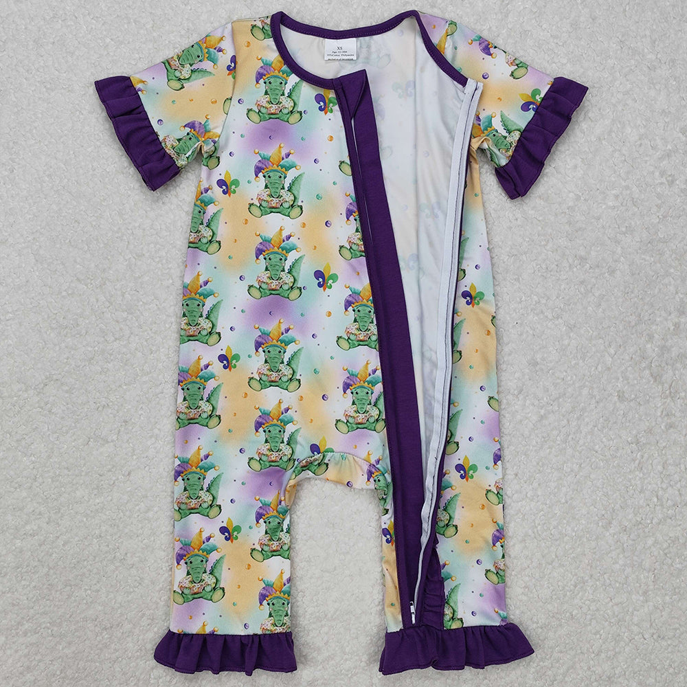 Baby Infant Boys Rompers Mardi Gras Crocodile Zip Rompers SR2398